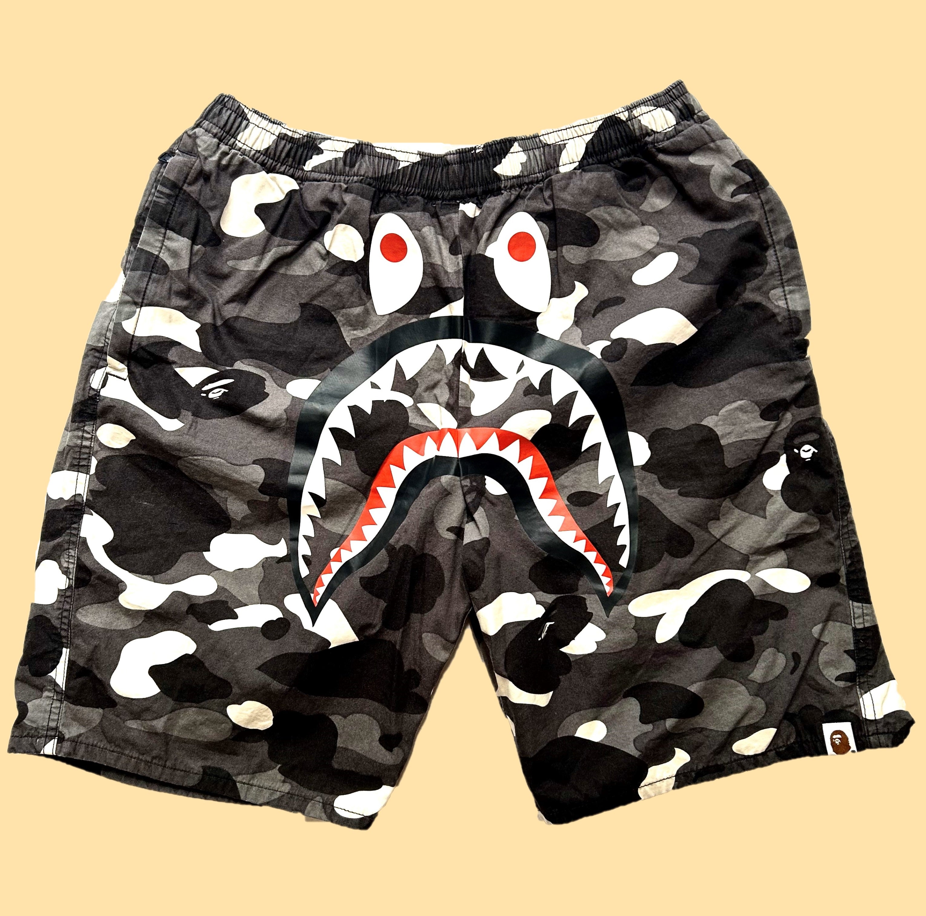 Bape City Camo Shark Beach Pants Spring Summer 2017 Glow in the Dark Thrifted Greatness