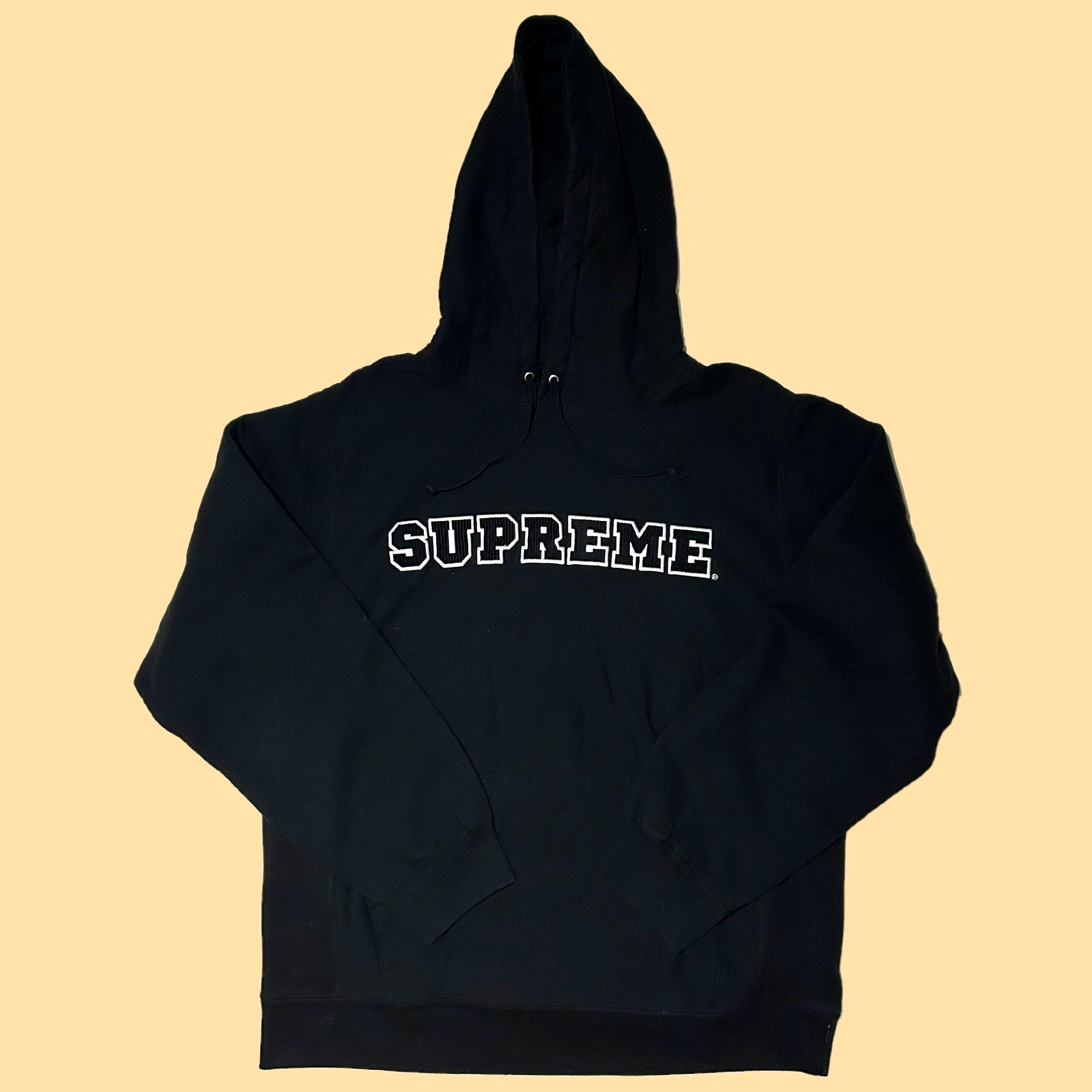 Supreme cord collegiate logo hooded sweatshirt on sale