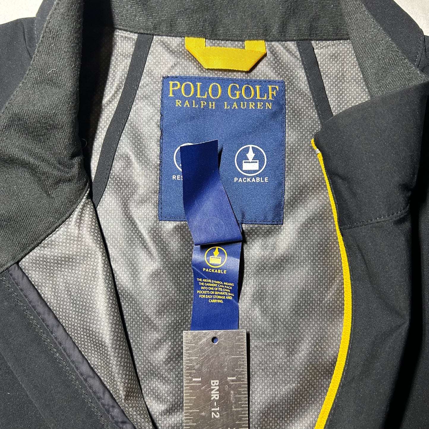 Polo Golf Ralph Lauren Water-Resistant Packable Vest - XL - Black / Yellow