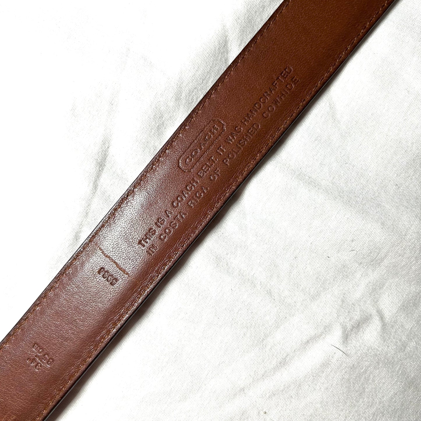 Coach Polished Cowhide Leather Belt 5936 - 34 - Burgundy