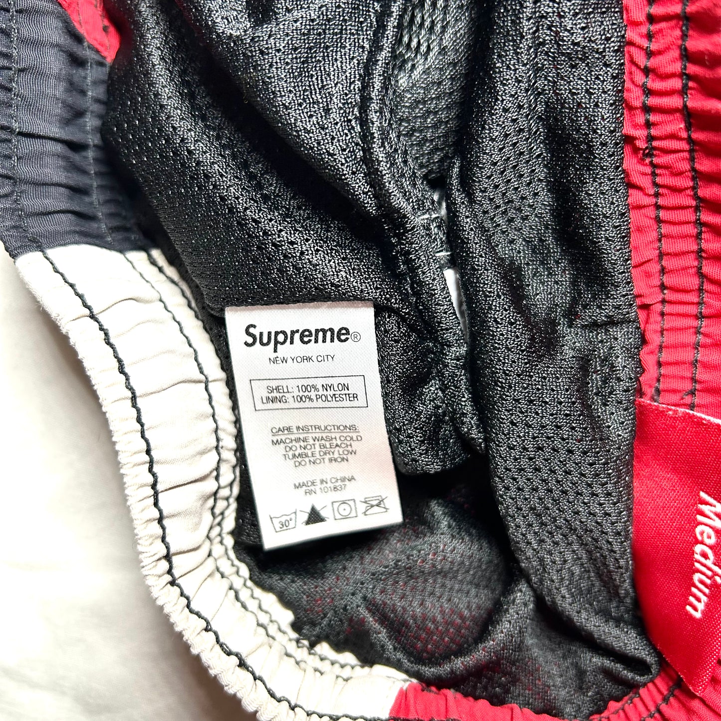 Supreme Big Letter Water Shorts (Spring/Summer 2020) - Medium - Black/Red