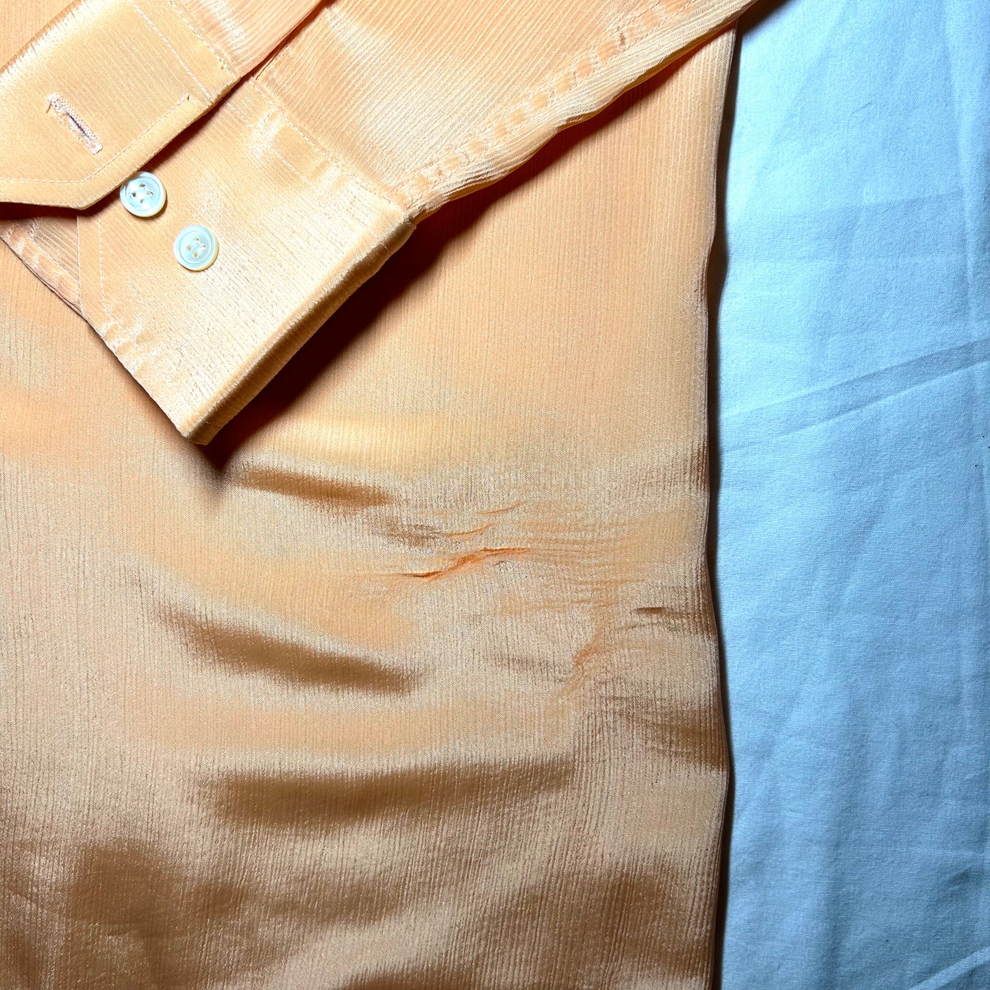 Vintage Givenchy for Chesa 70s Dress Shirt - Small - Peach Orange