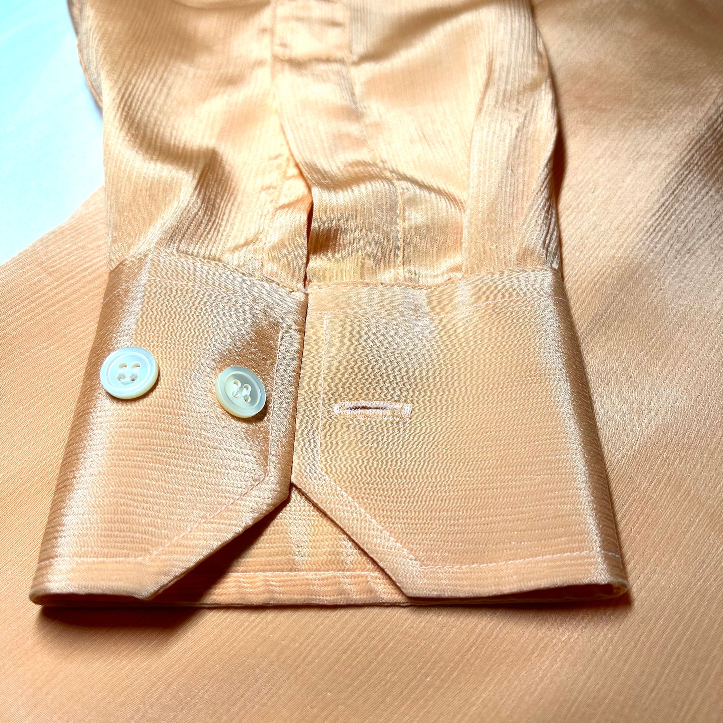 Vintage Givenchy for Chesa 70s Dress Shirt - Small - Peach Orange