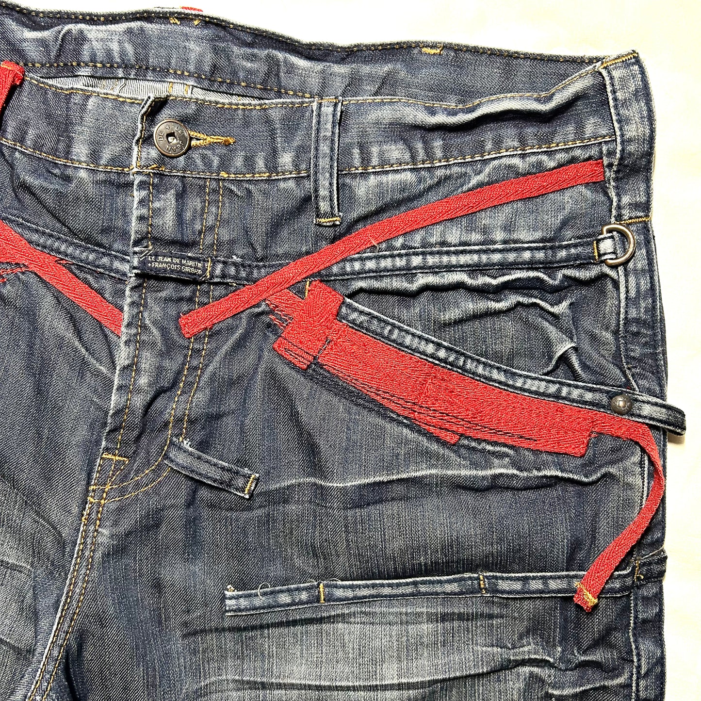 Vintage Le Jean de Marithe + Francois Girbaud Red-Stitched Jeans - 34 x 33