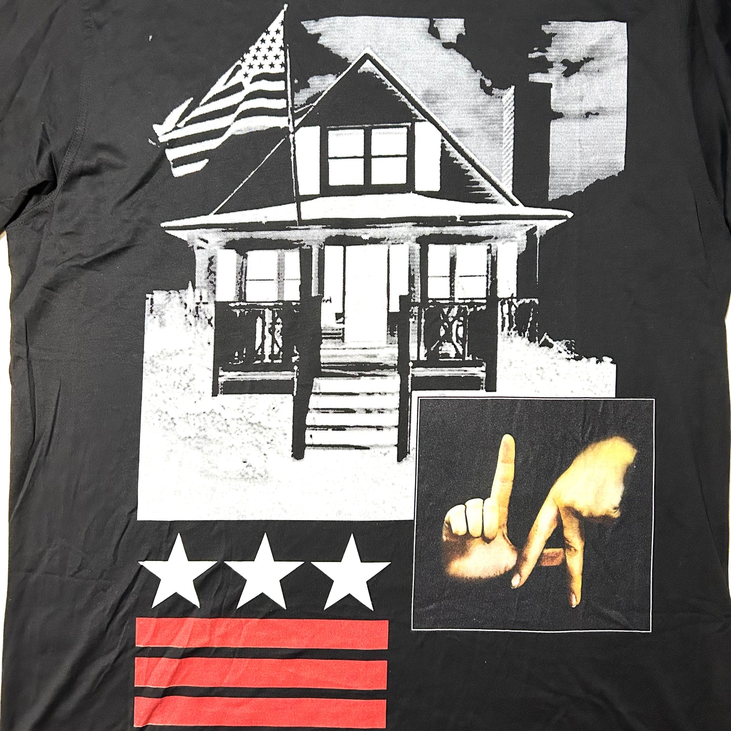 Givenchy LA House and Hand Sign Large Graphic T-Shirt - Large - Black