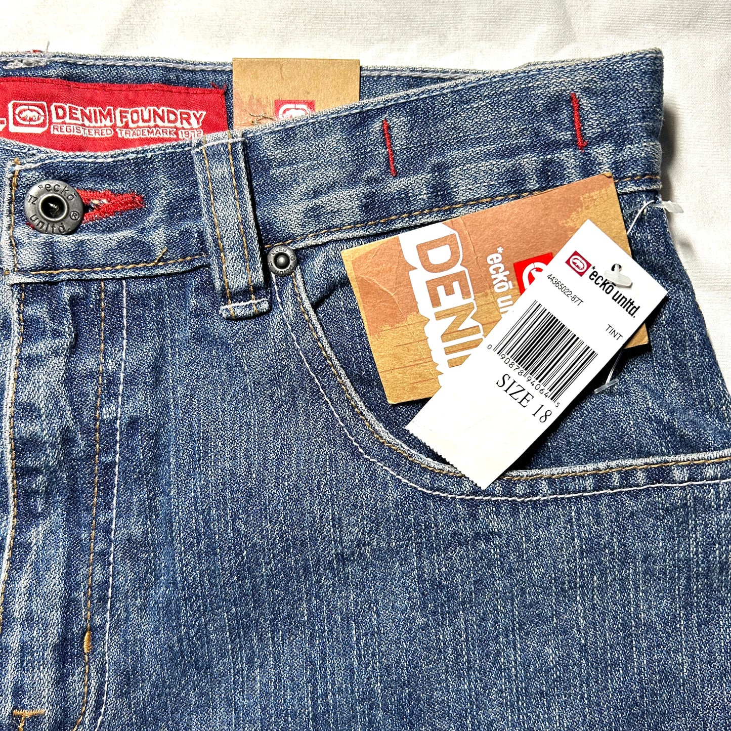 New w/ Tags Ecko Unltd Y2K Gambler Straight Cut Jeans Deadstock - 29 x 30