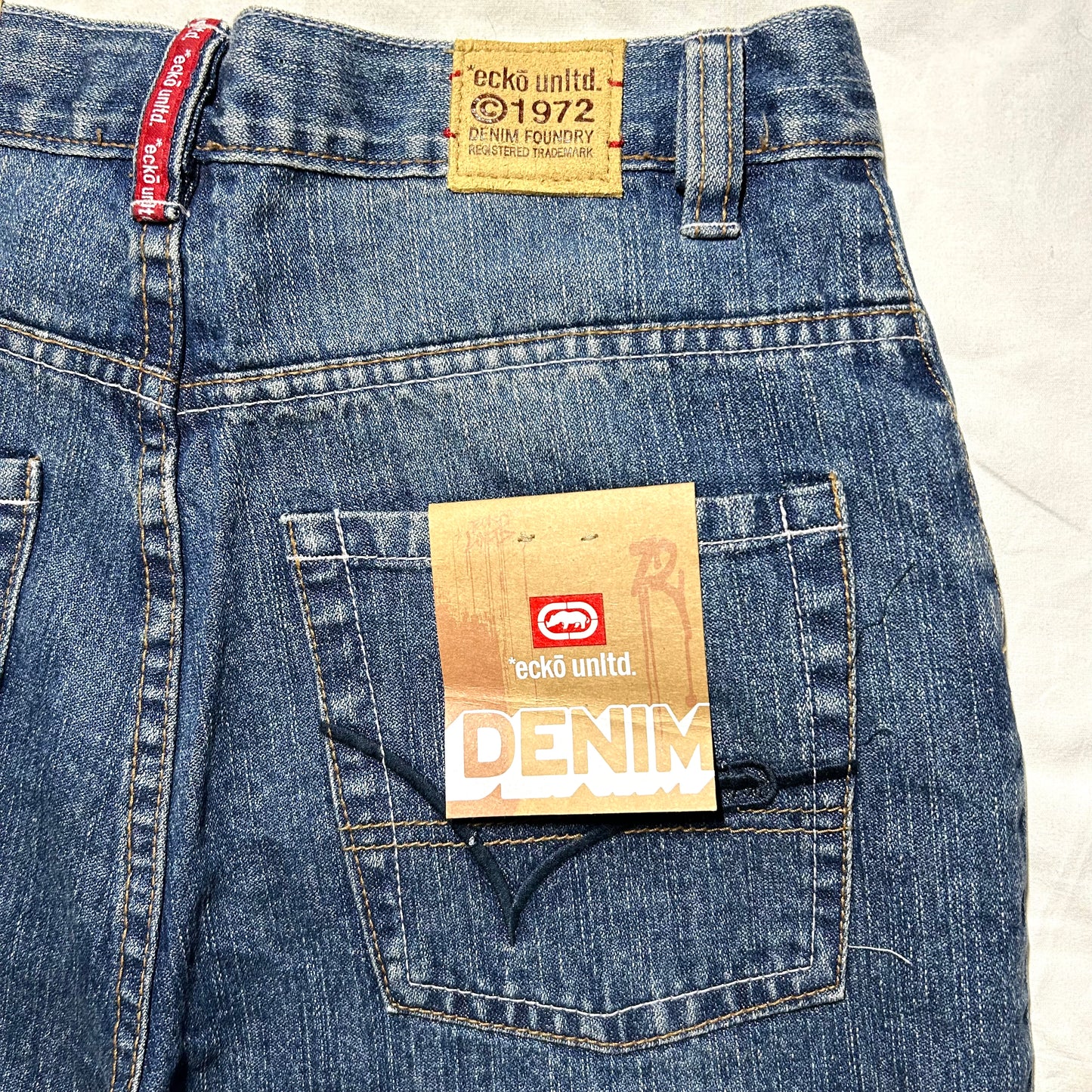 New w/ Tags Ecko Unltd Y2K Gambler Straight Cut Jeans Deadstock - 29 x 30