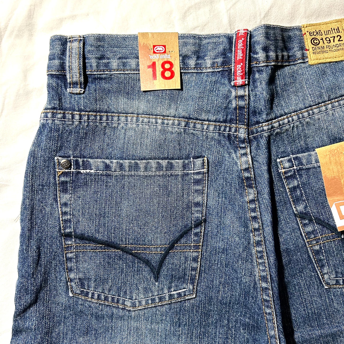 New w/ Tags Ecko Unltd Y2K Gambler Straight Cut Jeans Deadstock - 29 x 30