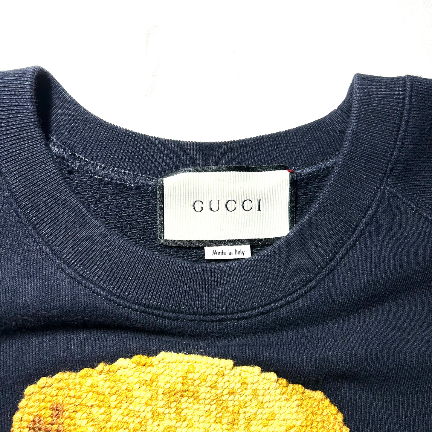 Gucci Teddy / Ribbon Bear Crewneck Sweater (Fall/Winter 2019) - Medium - Navy