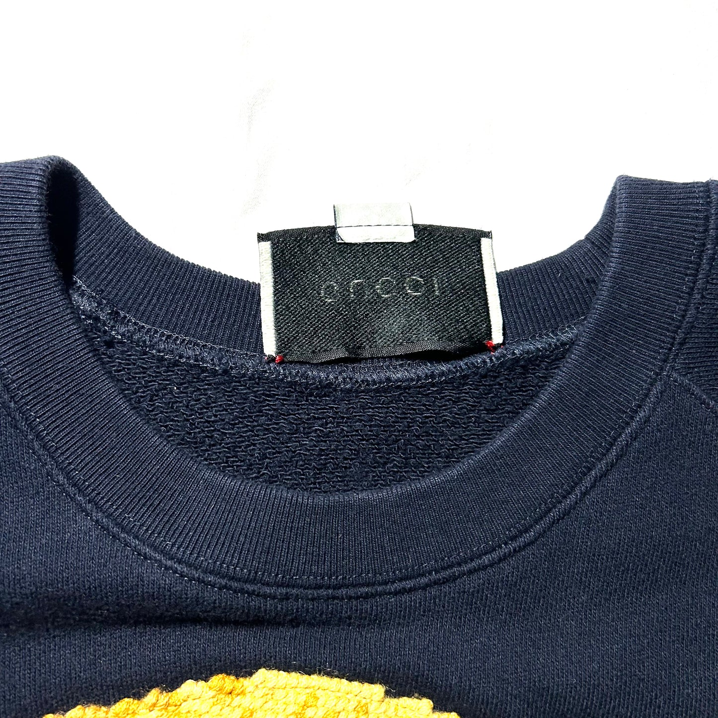 Gucci Teddy / Ribbon Bear Crewneck Sweater (Fall/Winter 2019) - Medium - Navy