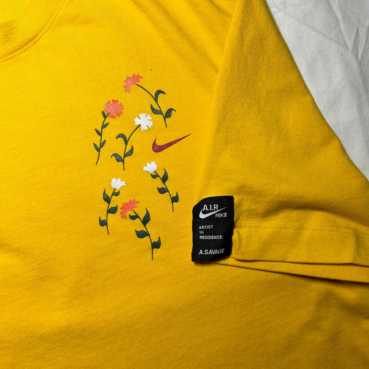 Nike Artist In Residence Andrew Savage Flowers T-Shirt - Yellow