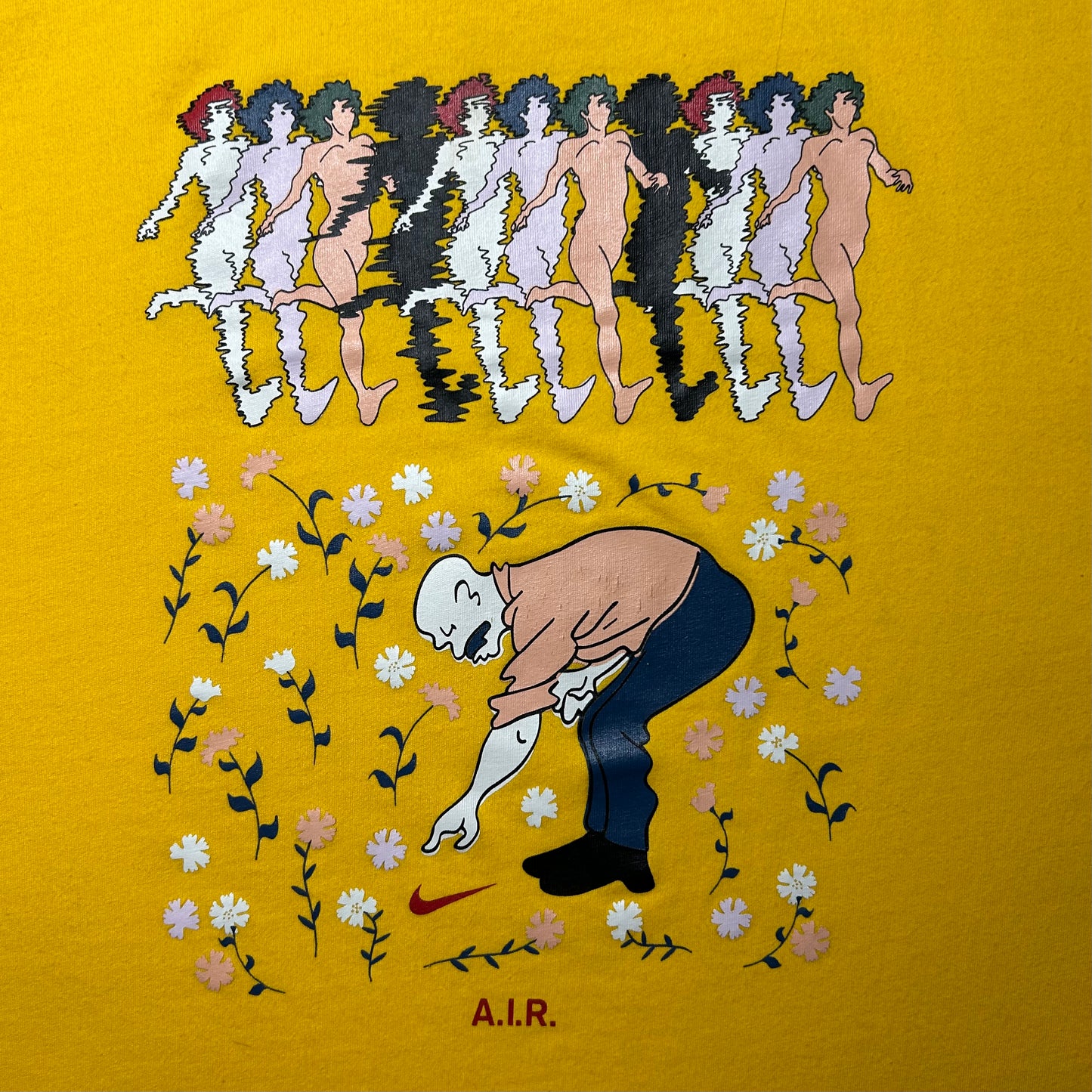 Nike Artist In Residence Andrew Savage Flowers T-Shirt - Yellow