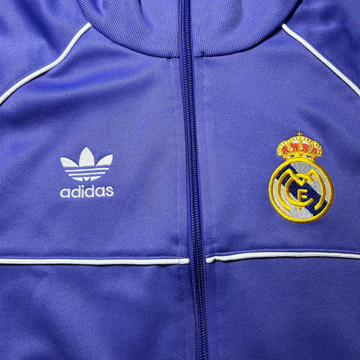 Y2K Adidas Real Madrid Football Club Full Zip Warmup Jacket w/ Trefoil - Small - Purple