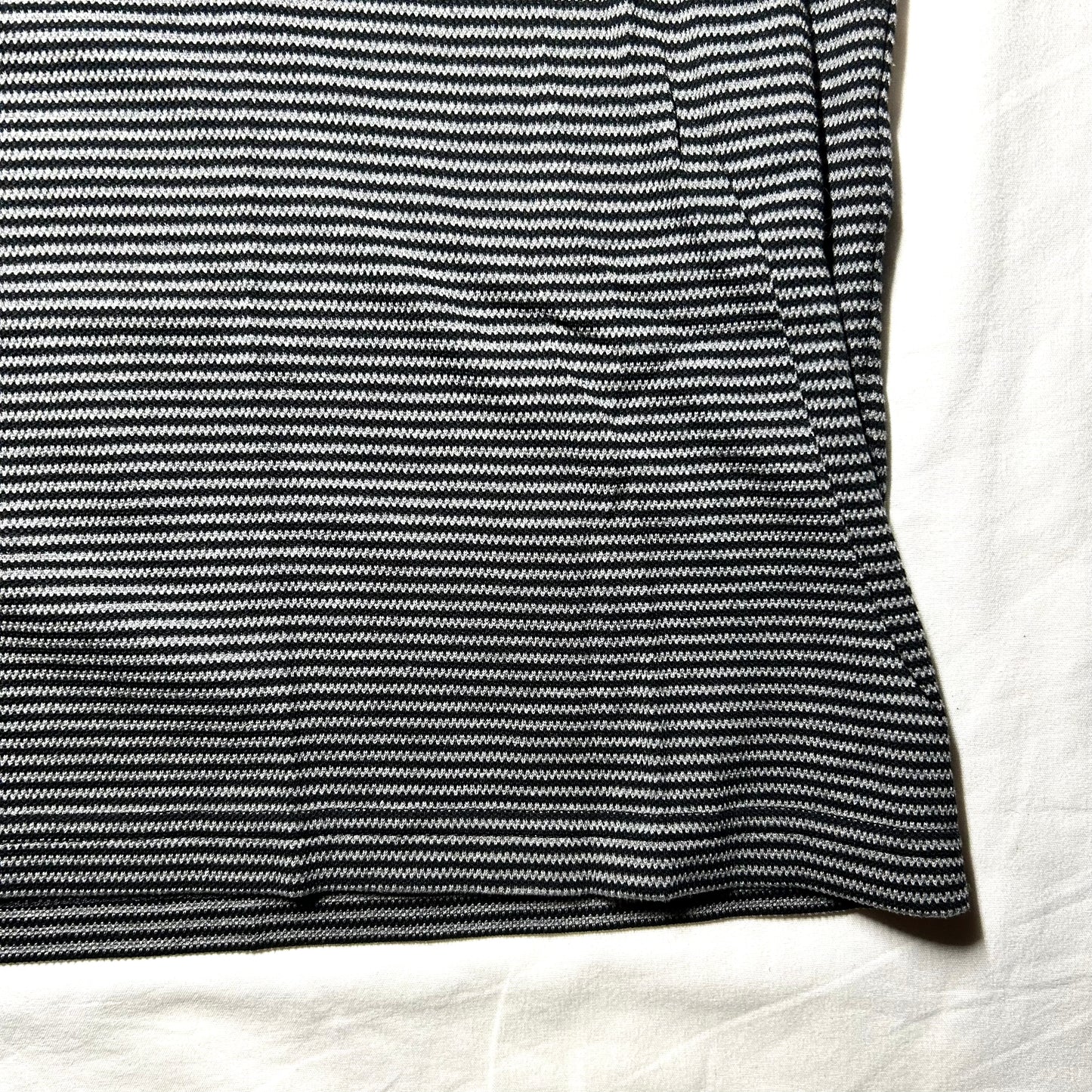 Yves Saint Laurent Striped T-Shirt w/ Embroidered Logo - 2XL - Black / Gray