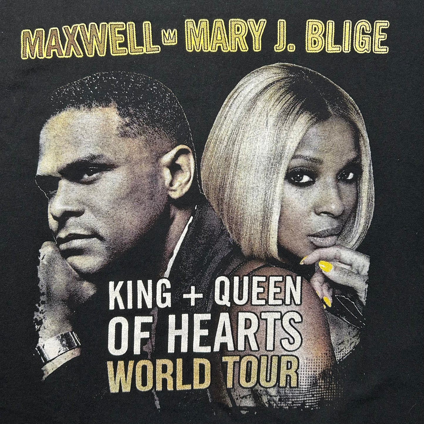 Maxwell & Mary J. Blige King + Queen of Hearts World Tour 2016 T-Shirt - Medium - Black