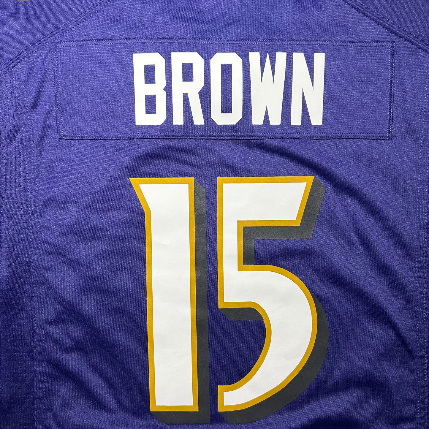 Nike Baltimore Ravens Marquis Brown #15 On Field Jersey - Medium - Purple