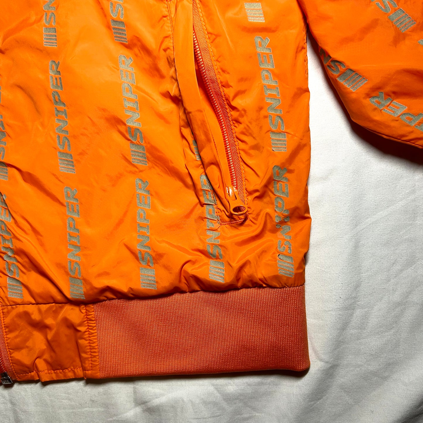 Sniper Gang Sniper Gang Sniper Stripes Full Zip Windbreaker - Small - Orange