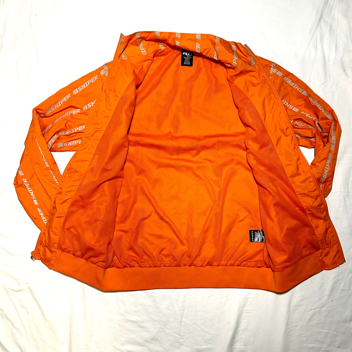 Sniper Gang Sniper Gang Sniper Stripes Full Zip Windbreaker - Small - Orange