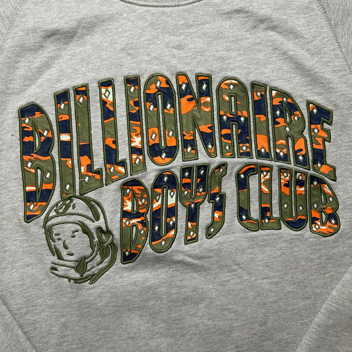 Billionaire Boys Club Orange Camo Logo Crewneck Sweater - XL - Gray