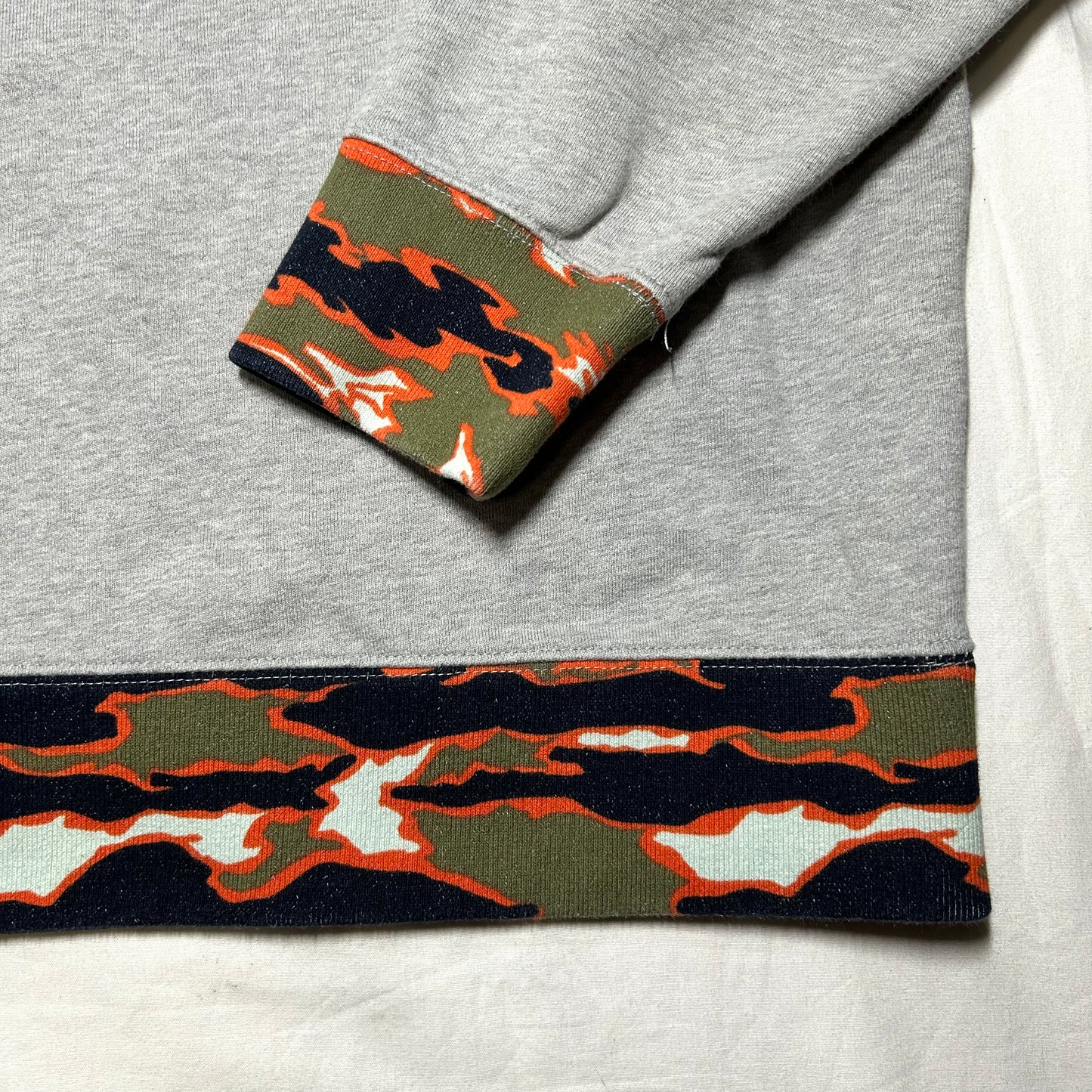 Billionaire Boys Club Orange Camo Logo Crewneck Sweater - XL - Gray