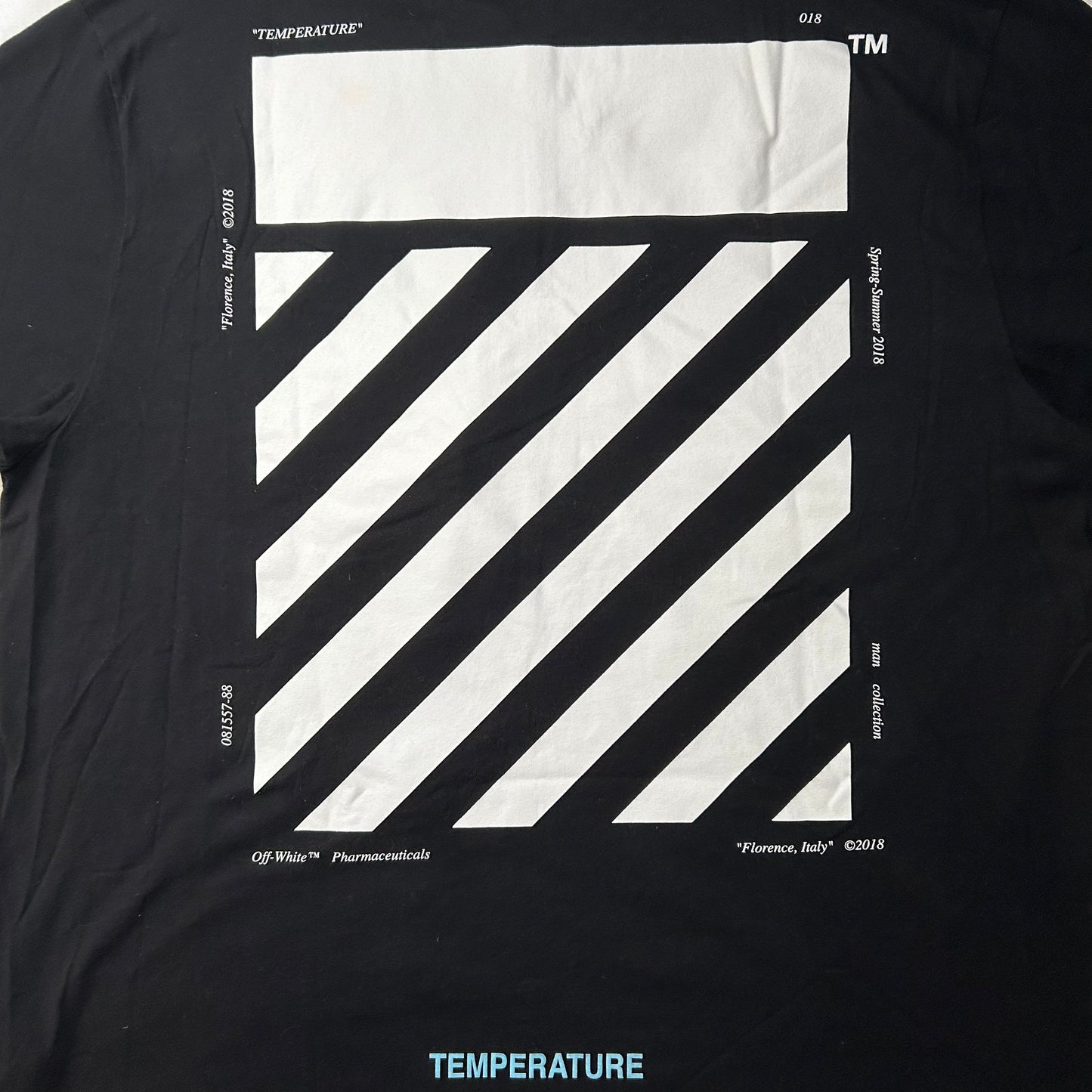 Off-White C/O Virgil Abloh Temperature Pharmaceuticals T-Shirt (Spring/Summer 2018) - Large - Black