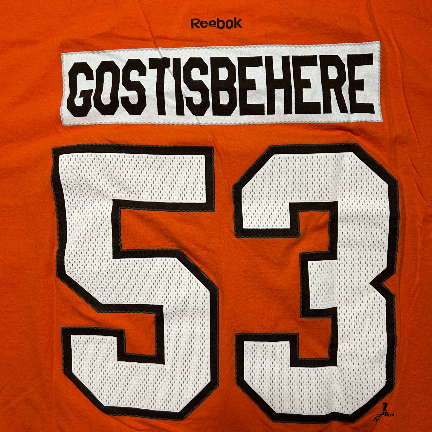 Reebok Philadelphia Flyers Shayne Gostisbehere #53 T-Shirt - XL - Orange