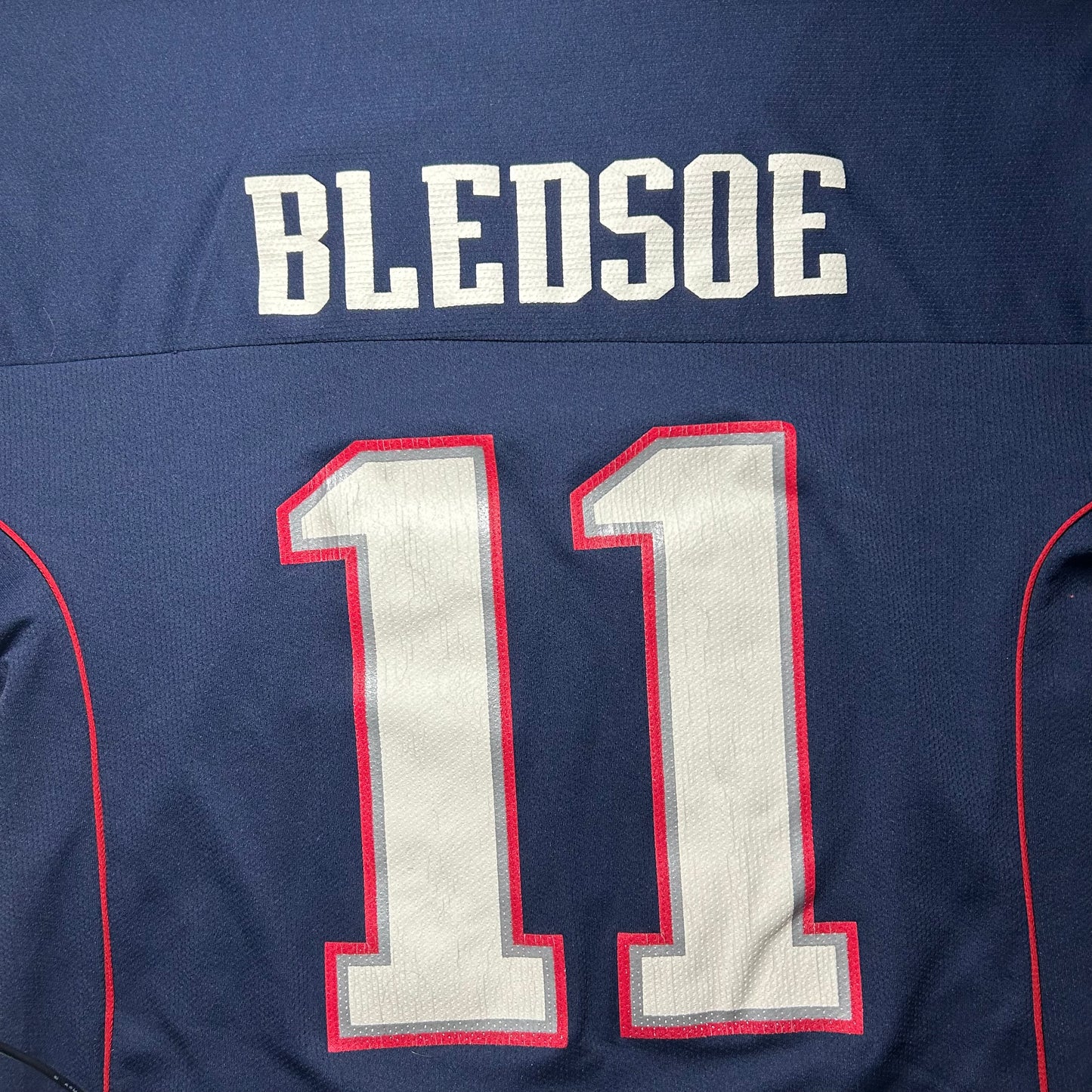 Vintage 90s Logo Athletic New England Patriots Drew Bledsoe #11 Jersey - Medium - Navy