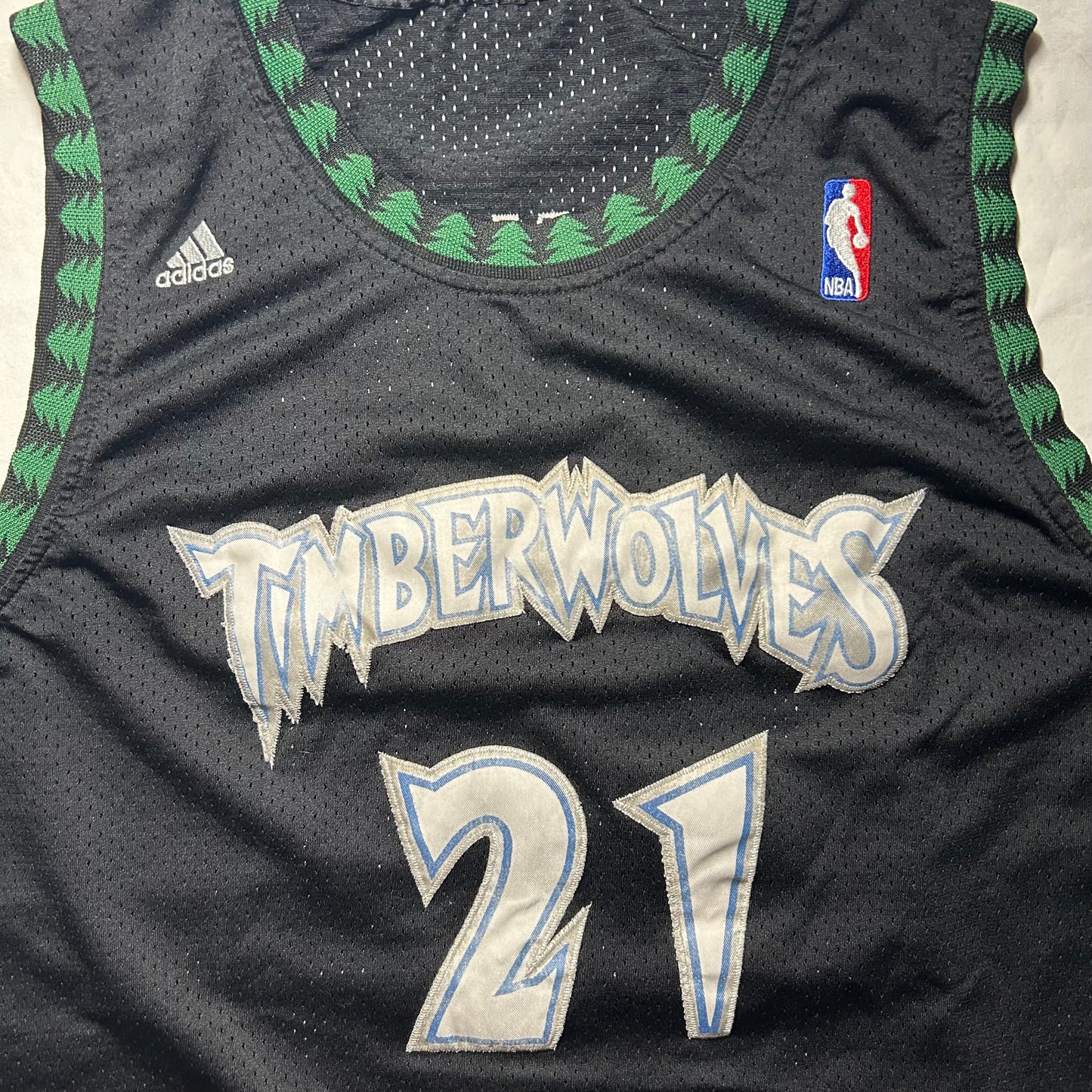 Y2K Adidas Minnesota Timberwolves Kevin Garnett #21 Jersey - 2XL +2" - Black