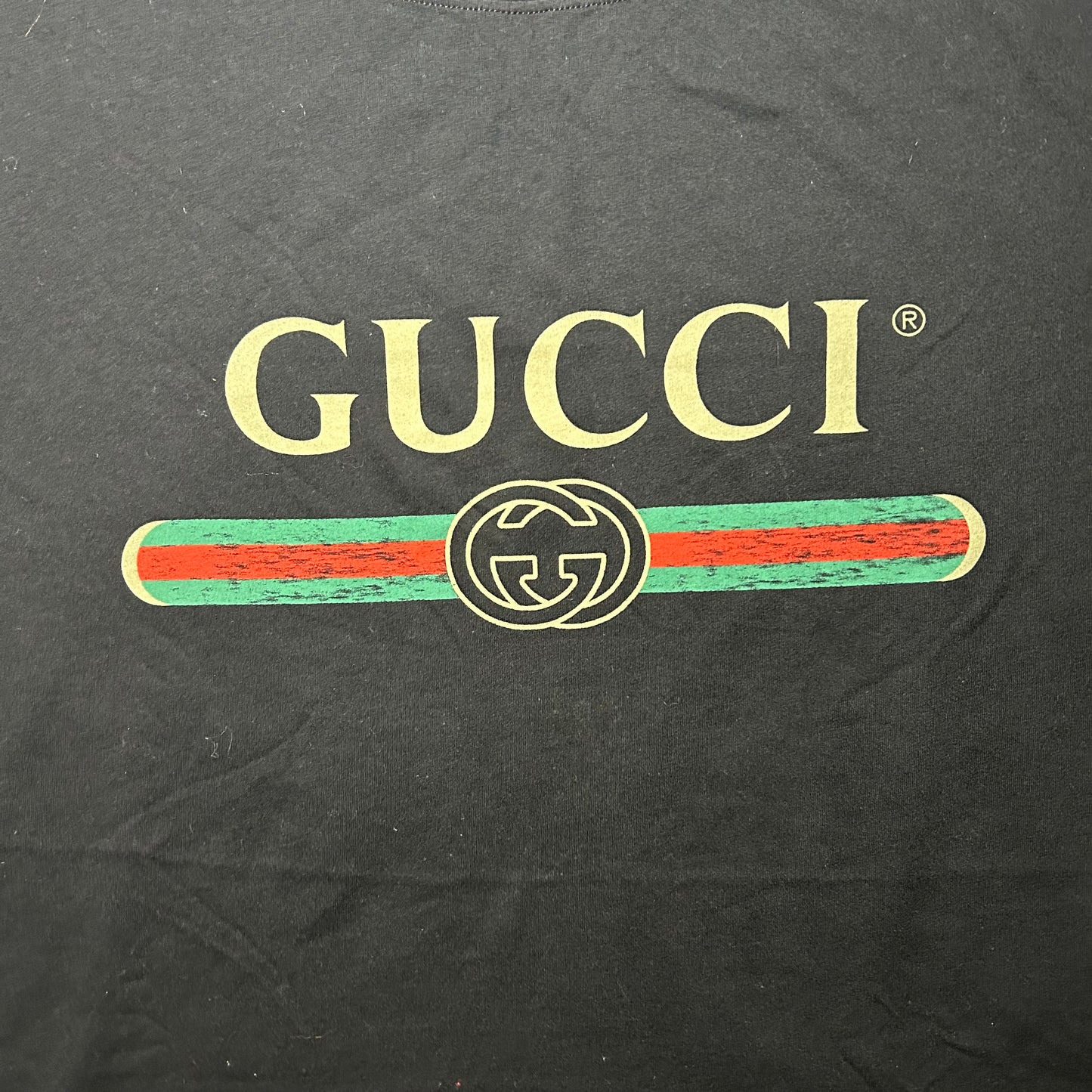 Gucci Oversize Washed T-Shirt With Gucci Logo - XL - Black