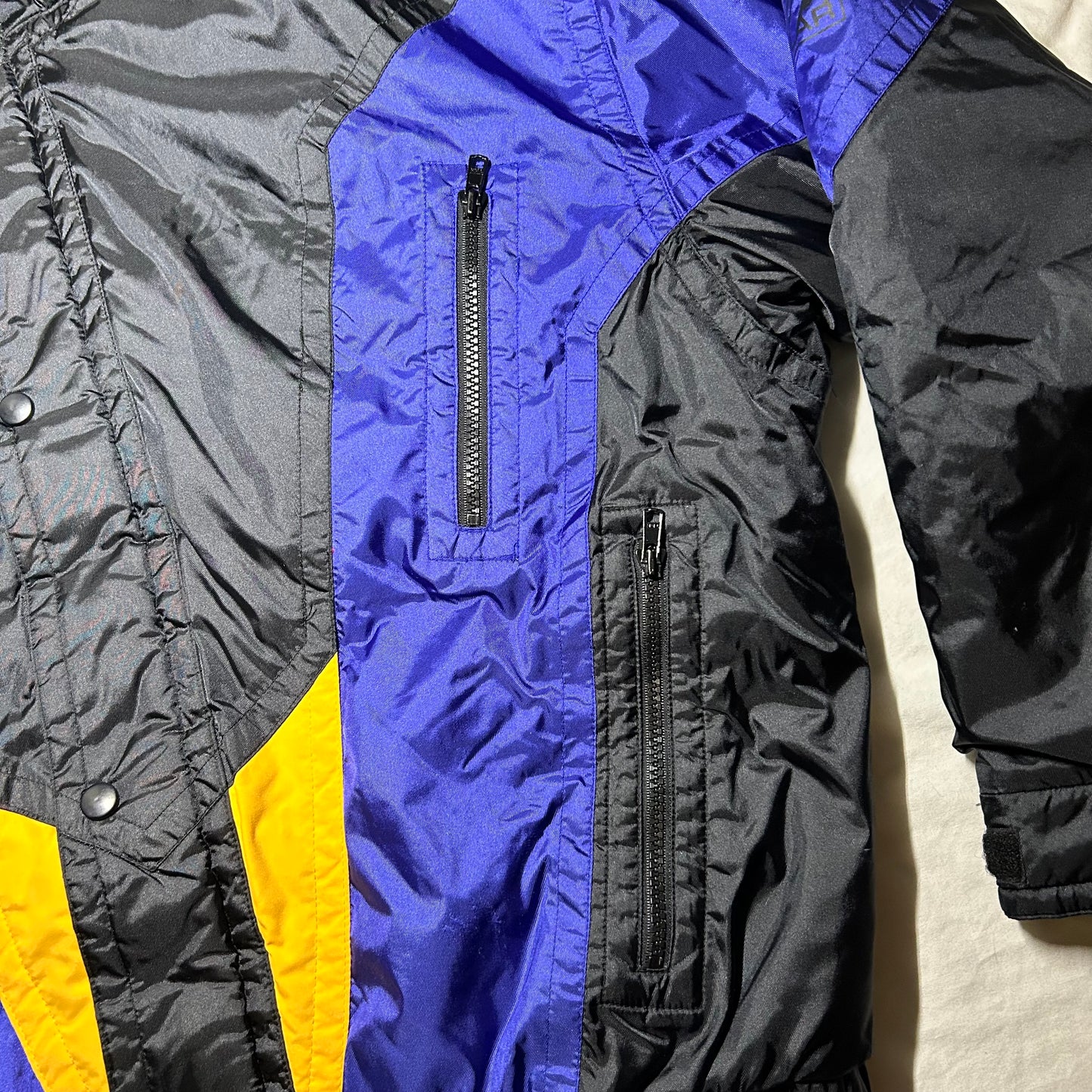 Vintage Solus by Kaelin Solar Padded Ski Jacket 3194 Storm - Large - Indigo / Yellow / Black