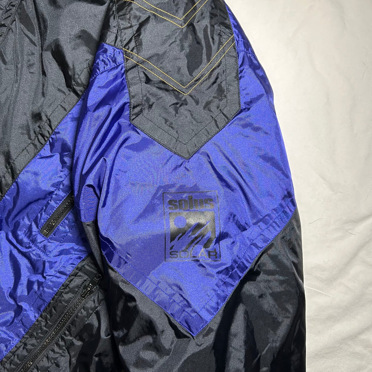 Vintage Solus by Kaelin Solar Padded Ski Jacket 3194 Storm - Large - Indigo / Yellow / Black