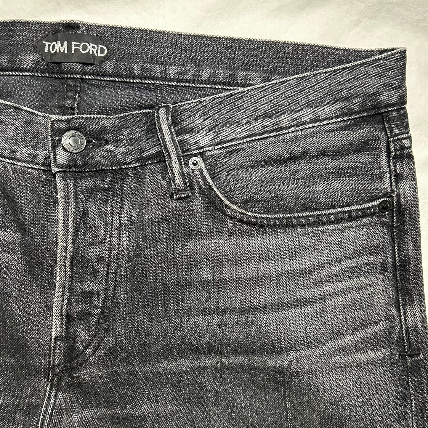 Tom Ford Slim Fit Selvedge Denim Jeans TFD001 - 36 x 36 - Dark Gray Wash