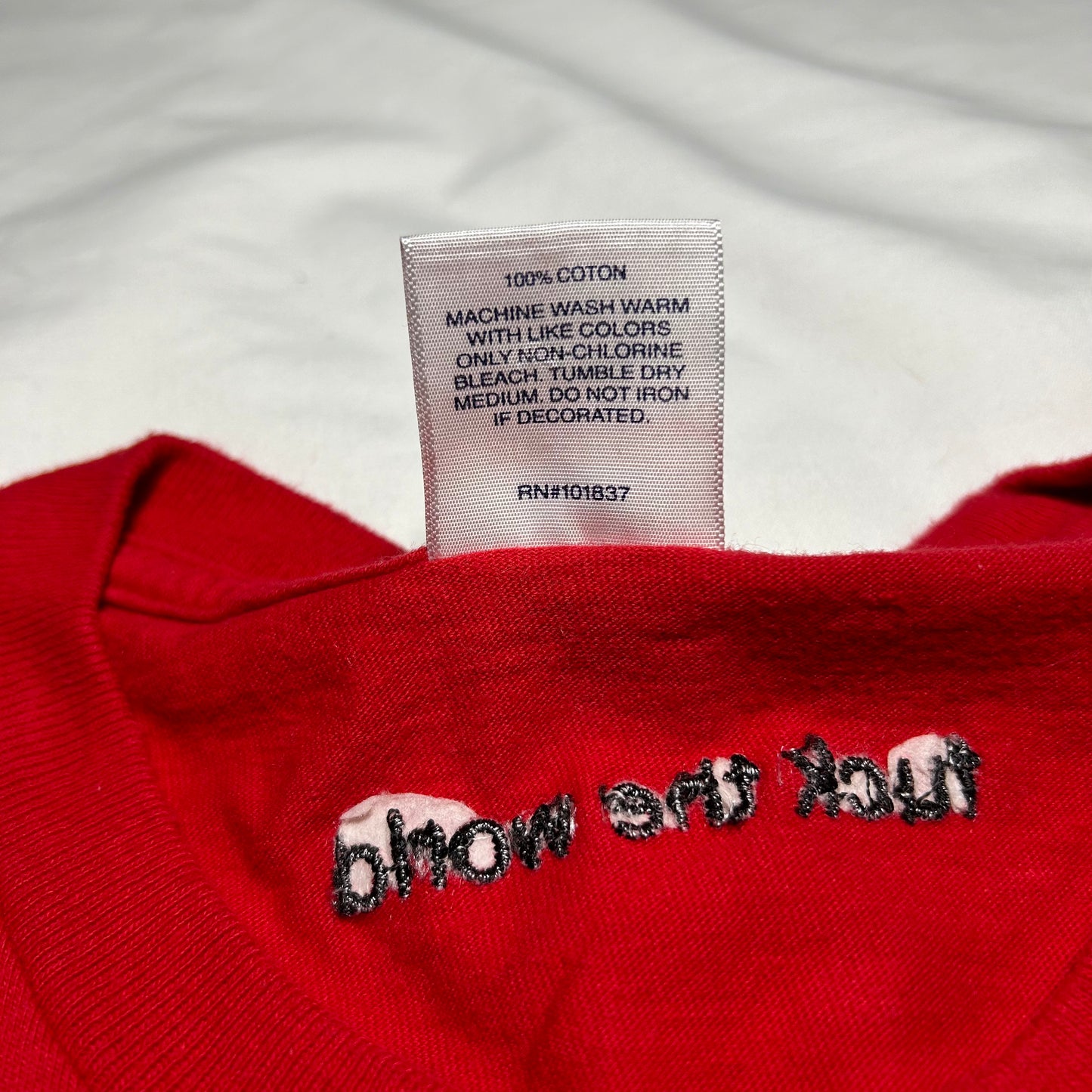 Supreme Fuck the World T-Shirt (Spring/Summer 2018) - Large - Red