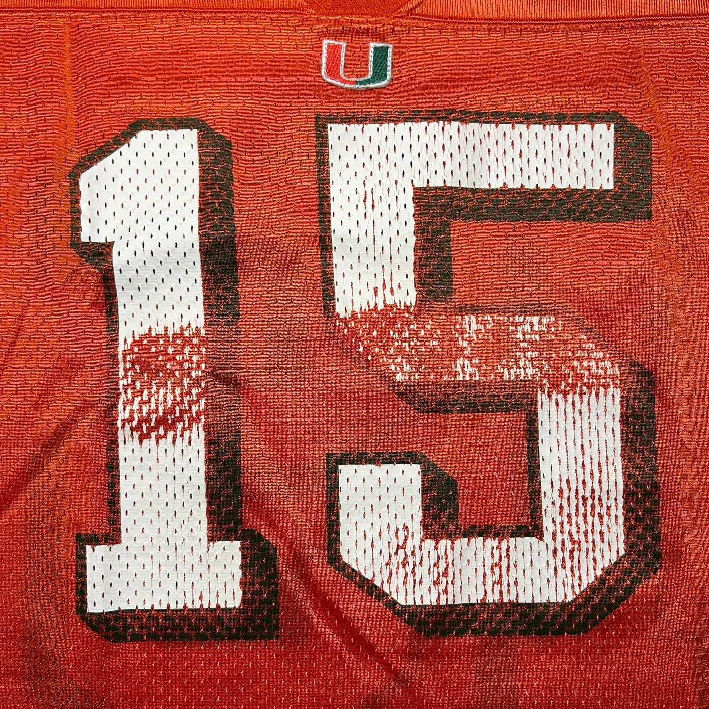 Vintage 90s Nike Miami Hurricanes *Judd Anderson* #15 Football Jersey - Large - Orange