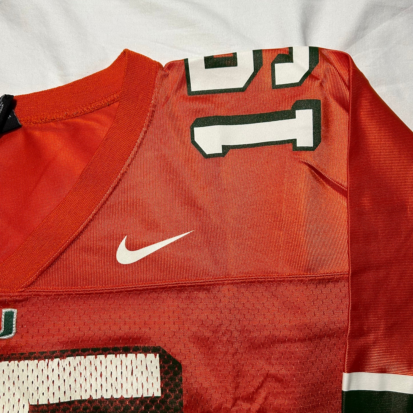 Vintage 90s Nike Miami Hurricanes *Judd Anderson* #15 Football Jersey - Large - Orange