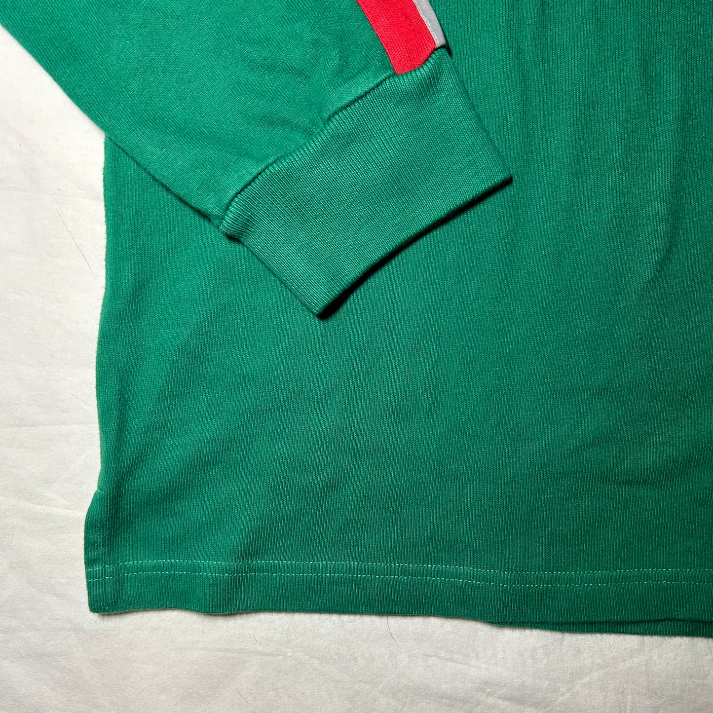 Supreme Reflective Sleeve Stripe Rugby Shirt (Spring/Summer 2018) - Large - Green