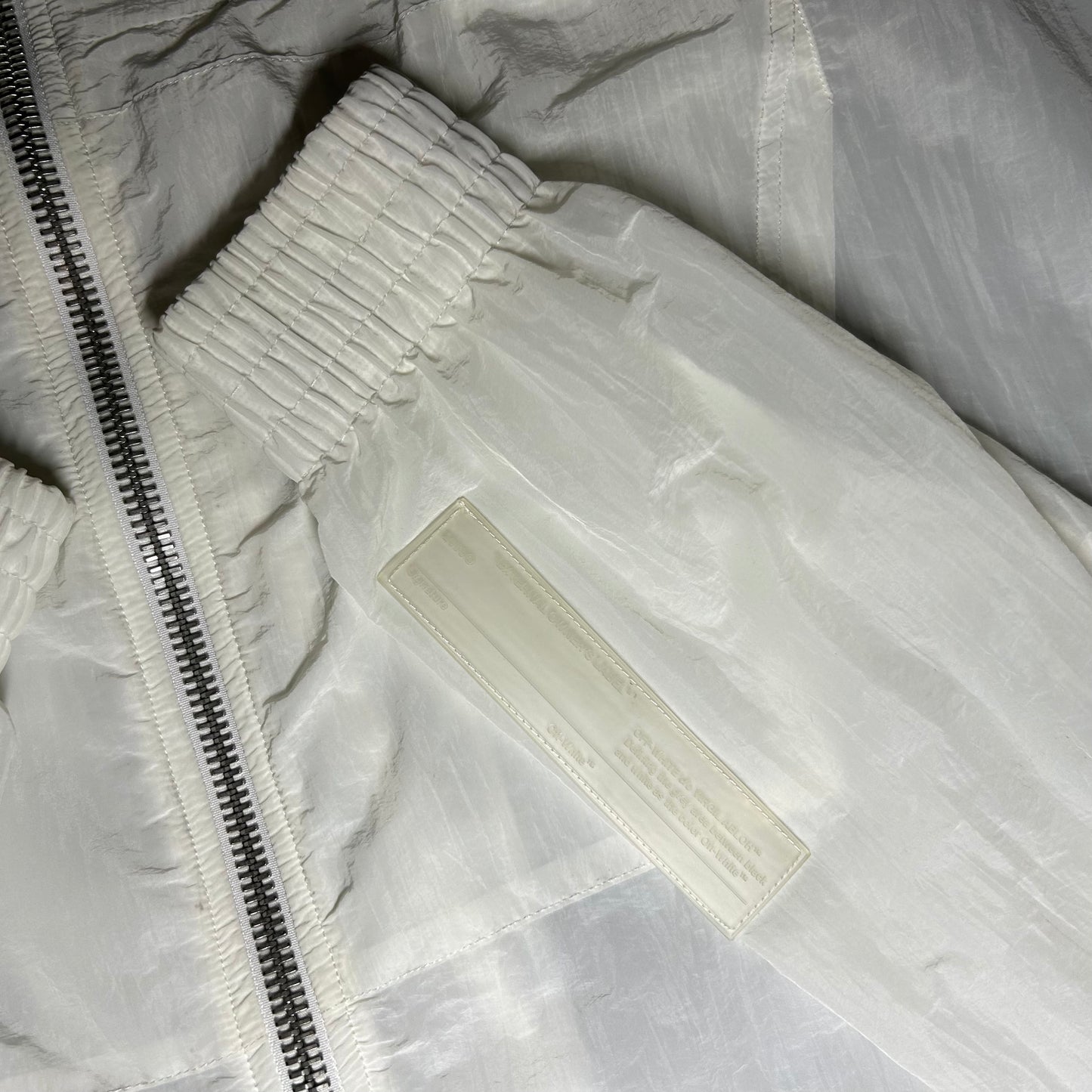 Off-White c/o Virgil Abloh Transparent Nylon Full Zip Ghost Jacket - XL - White - OMBB030S18805008