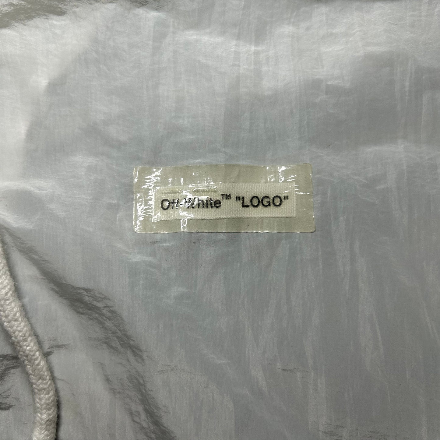 Off-White c/o Virgil Abloh Transparent Nylon Full Zip Ghost Jacket - XL - White - OMBB030S18805008