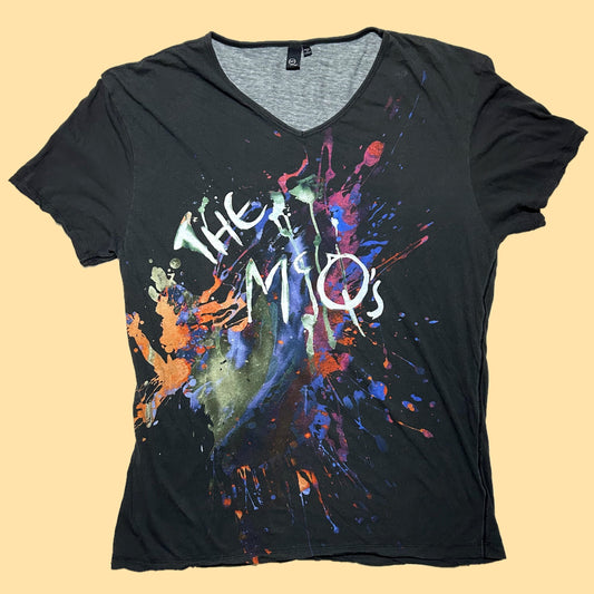 Alexander McQueen The McQ's Paint Splatter V-Neck T-Shirt - 2XL - Black/Gray