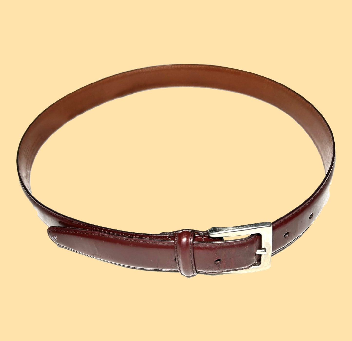 Coach Polished Cowhide Leather Belt 5936 - 34 - Burgundy