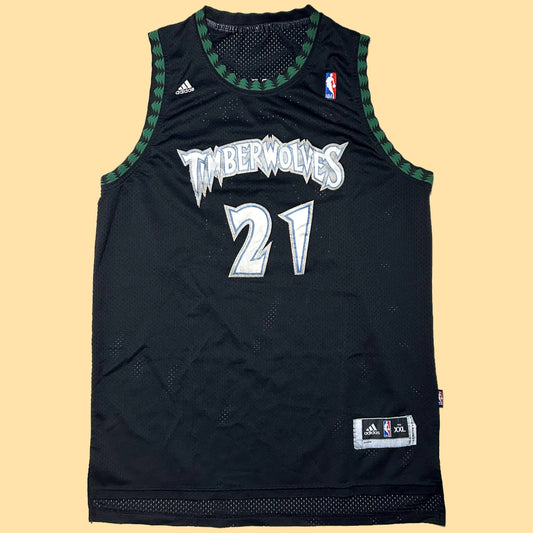 Y2K Adidas Minnesota Timberwolves Kevin Garnett #21 Jersey - 2XL +2" - Black