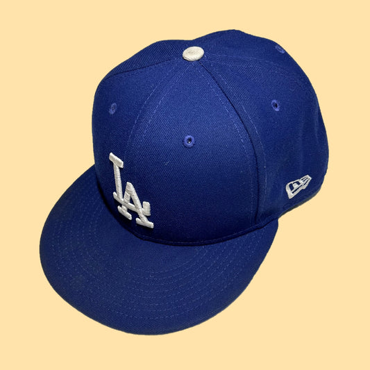 New Era 59fifty LA Dodgers Hat - Blue with White Logo - 7 & 1/4