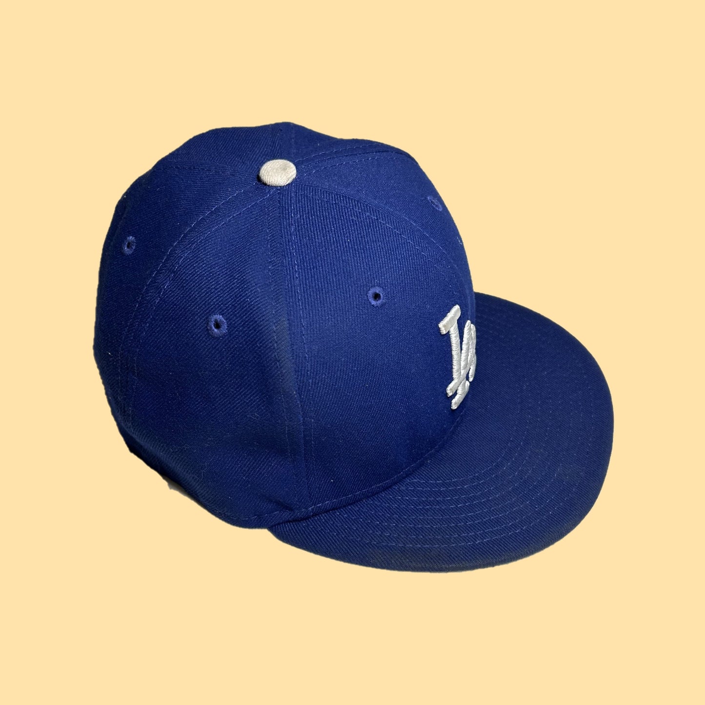 New Era 59fifty LA Dodgers Hat - Blue with White Logo - 7 & 1/4