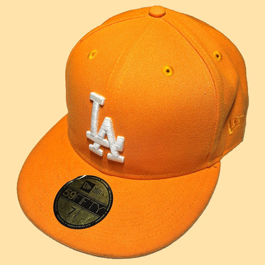 New Era Cooperstown Collection 59fifty Los Angeles Dodgers 60th Anniversary Fitted Hat - 7 & 3/4 - Orange