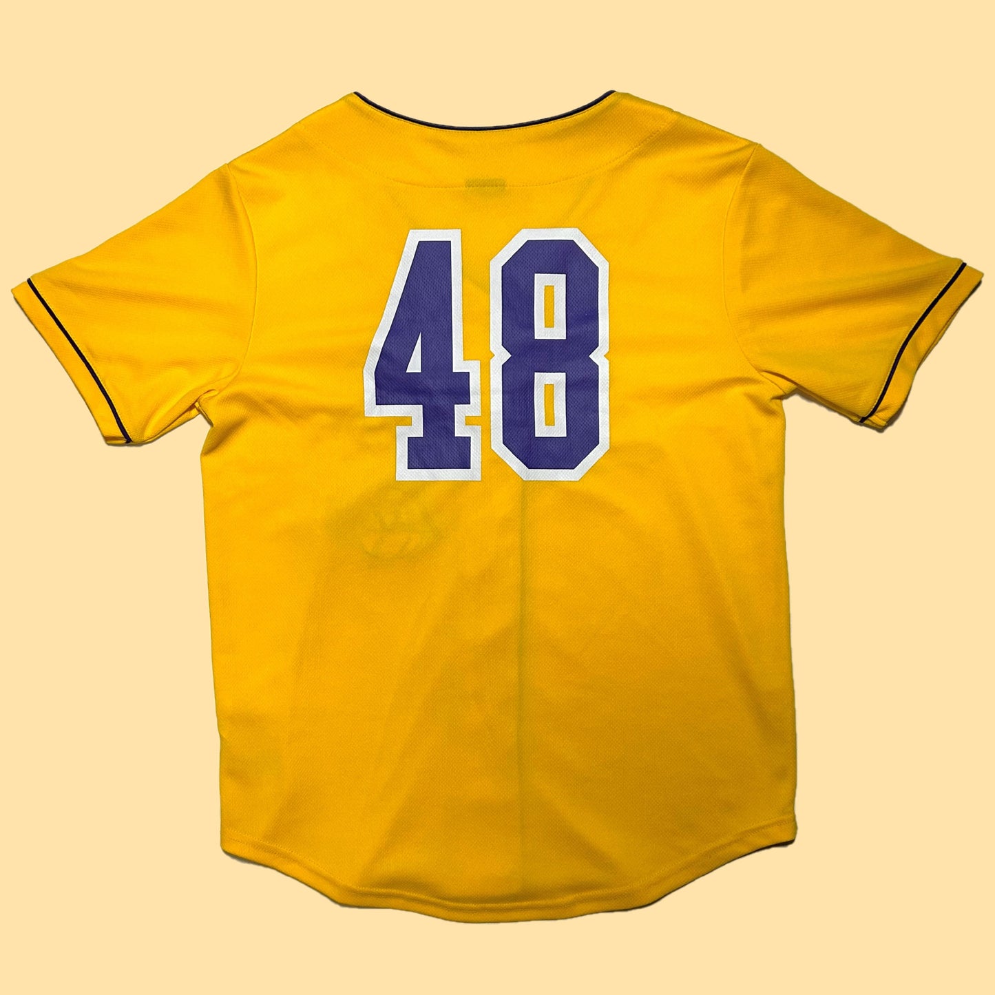 Ultra Game Los Angeles Lakers #48 Button-Up Baseball Jersey - Small - Yellow