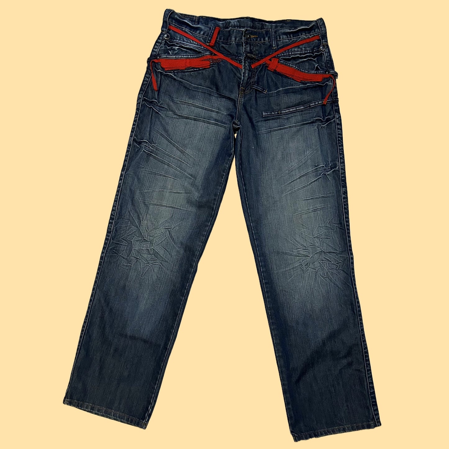 Vintage Le Jean de Marithe + Francois Girbaud Red-Stitched Jeans - 34 x 33