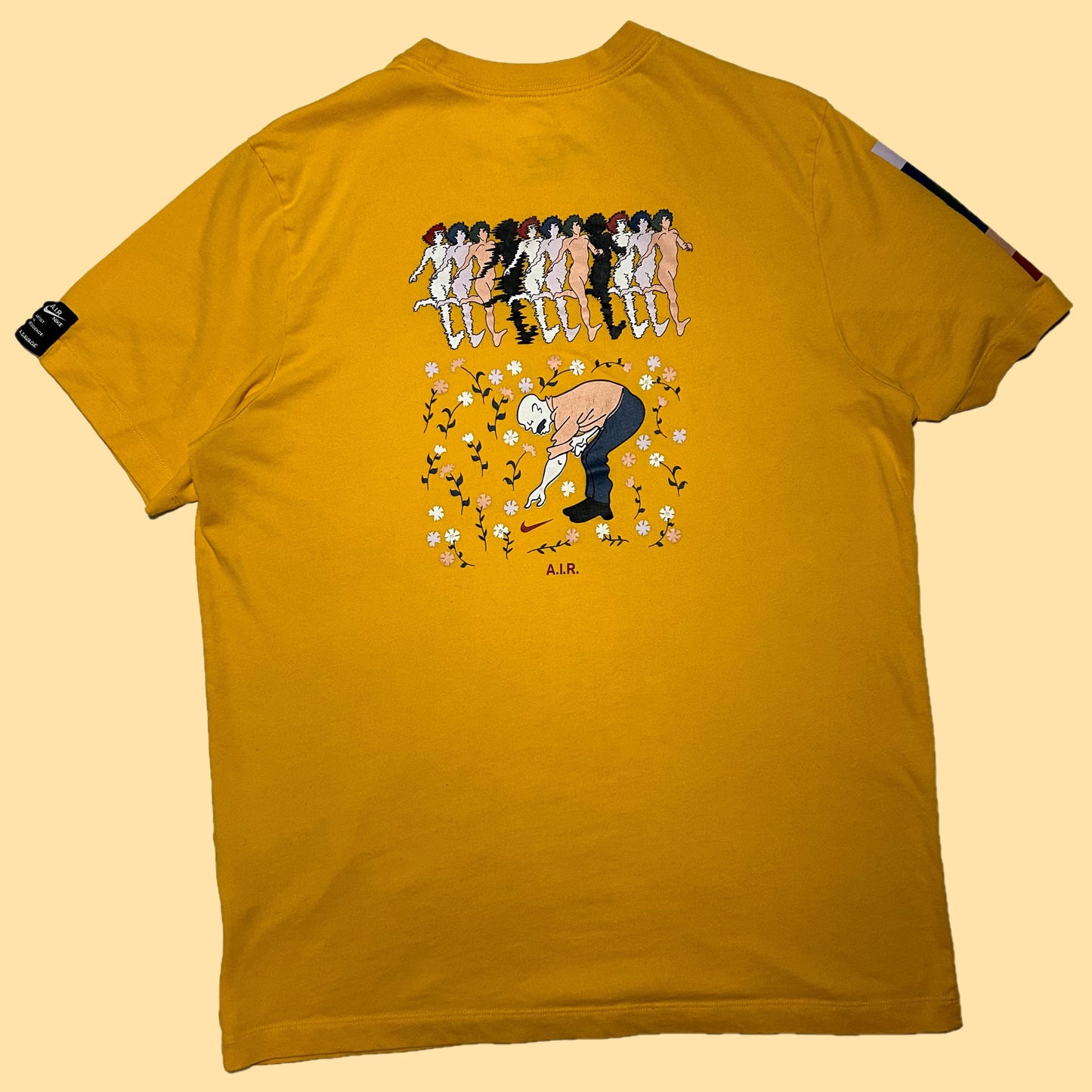 Nike Artist In Residence Andrew Savage Flowers T-Shirt - Yellow