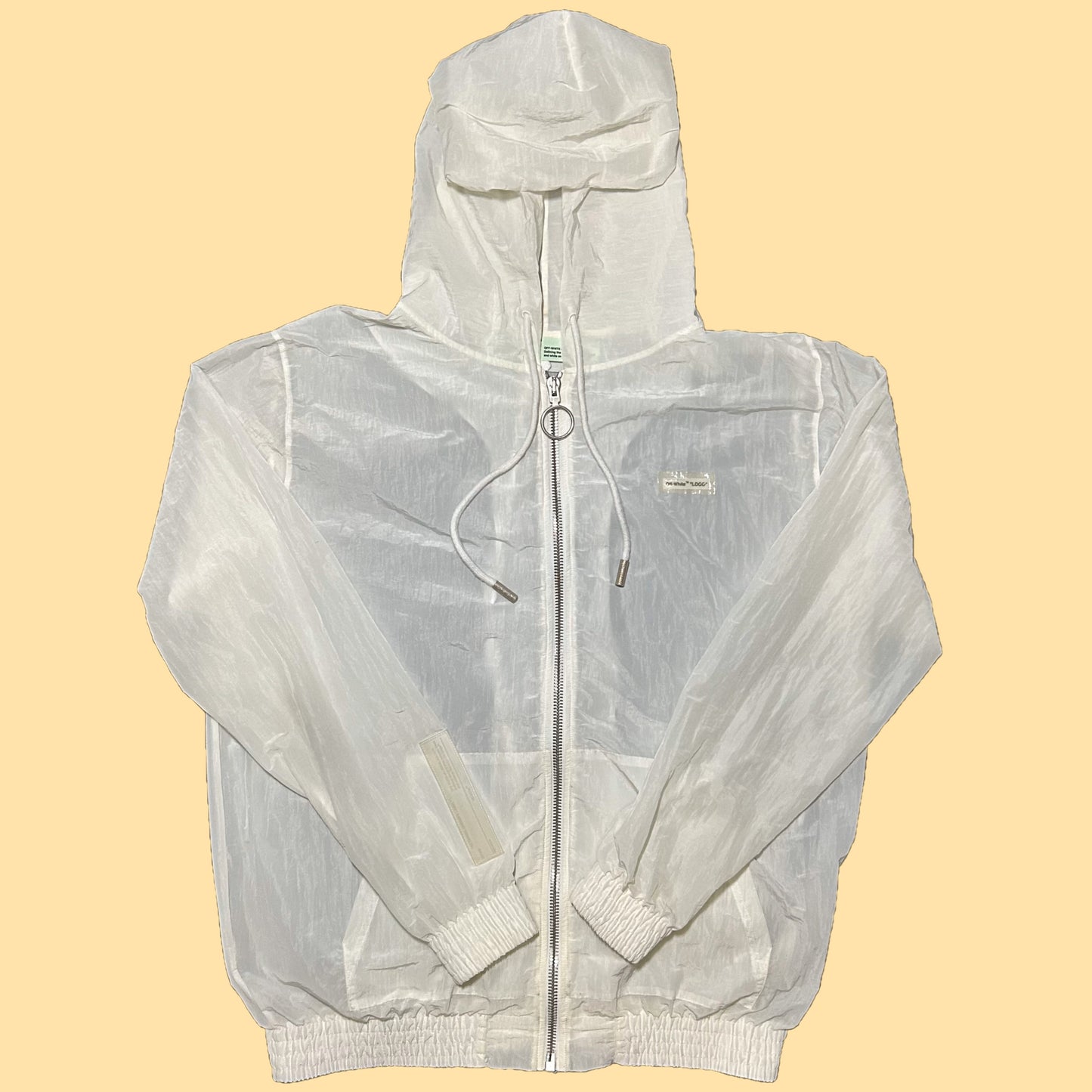 Off-White c/o Virgil Abloh Transparent Nylon Full Zip Ghost Jacket - XL - White - OMBB030S18805008