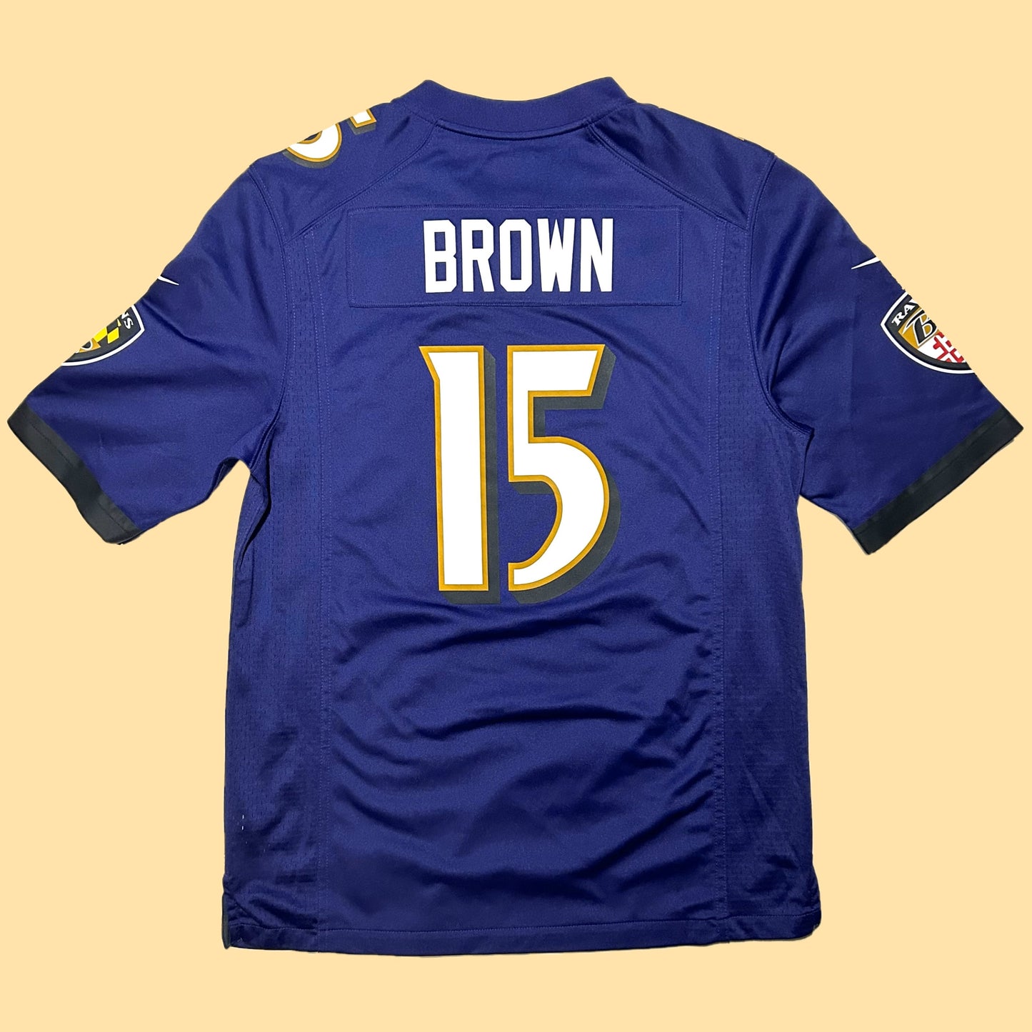 Nike Baltimore Ravens Marquis Brown #15 On Field Jersey - Medium - Purple