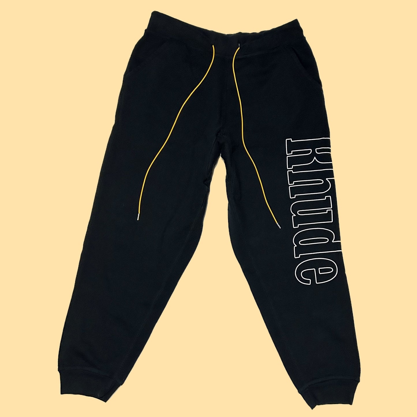 Rhude Logo Print Sweatpants - Large - Black